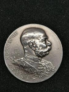 A.Scharff - medaile na 50 let vlády, 1898 Poprsí zprava Ag - R! 