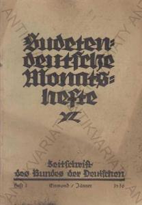 Sudetendeutsche Monatshefte, Hft. 1/ Eismond 1936