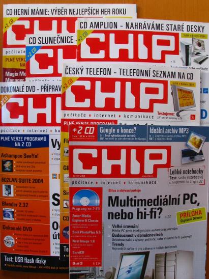 12x časopis Chip (kompletní ročník 2004), stav A