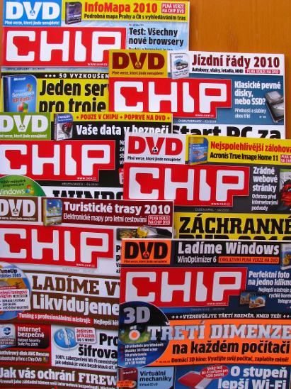 12x časopis Chip (kompletní ročník 2010), stav A - Knihy a časopisy