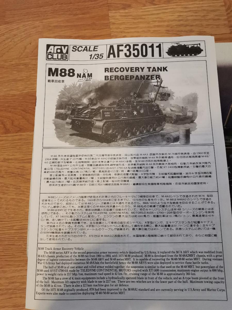 M88 recovery Tank rozestavěné  - Modely vojenských vozidel