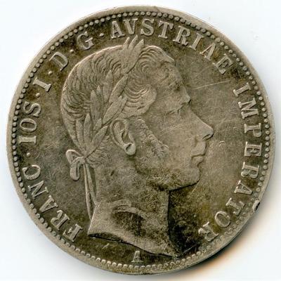Stribrna mince " 1 Florin 1861 A "