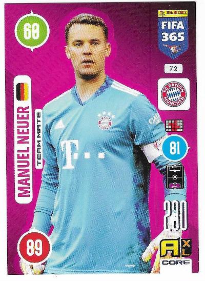 Fifa 365 Adrenalyn 2021 Manuel Neuer #72 Bayern Mnichov