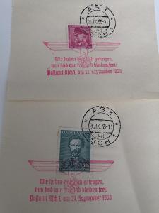 Razítka 21.9.1938 Mnichovská dohoda