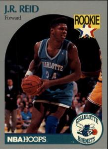 J.R. REID @ CHARLOTTE HORNETS @ 1990-91 NBA Hoops Star Rookie