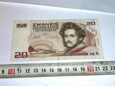 20 schiling  OSTERREICH  AUSTRIA  RAKOUSKO  1986 bankovka  