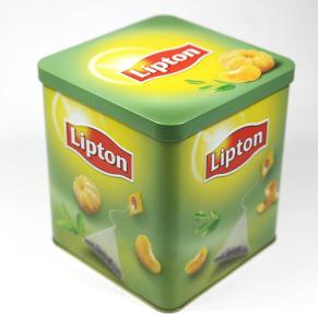 Plechová krabička od čaje Lipton