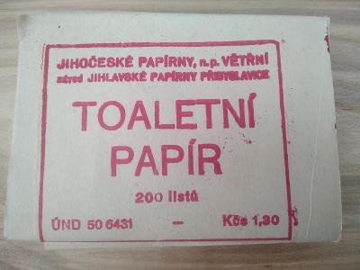 starý retro toaletní papír papírny Větřní socialismus ČSLA Přibyslavic