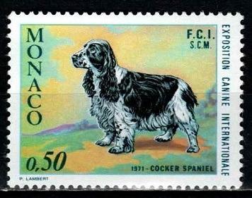 ** MONAKO 1971: Výstava psů, kokršpaněl, kat. 2,50 Mi€