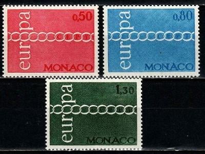 ** MONAKO 1971: Série EUROPA CEPT, spol. vydání, kat. 5,- Mi€