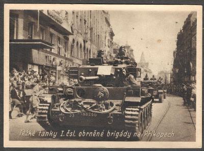 Osvobození Praha 1945 I. čsl. obrněná brigáda tanky Příkopy ŽIVÁ