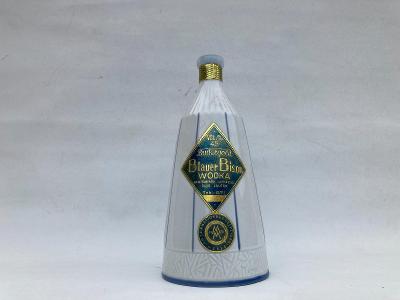 Retro porcelánová láhev od Vodky Blauer Bison 70 léta - bez obsahu    