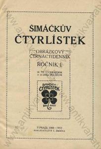 Šimáčkův čtyřlístek ročník 1. 1909-1910