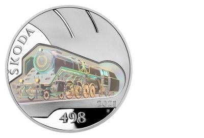 Stříbrná mince 500 Kč 2021 lokomotiva Škoda 498 Albatros BK 