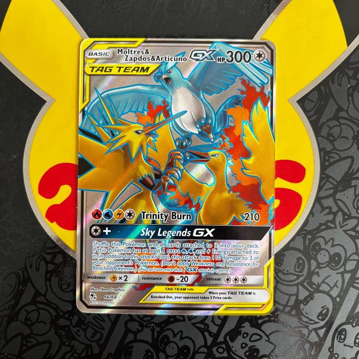 Pokémon Karta Moltres And Zapdos And Articuno Gx Z Edice Hidden Fates Aukro 