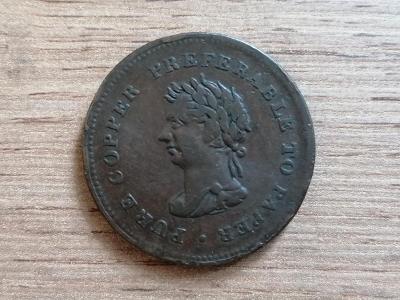1 Penny 1838 koloniální mince Britská Guyana ( Guiana ) Jižní Amerika