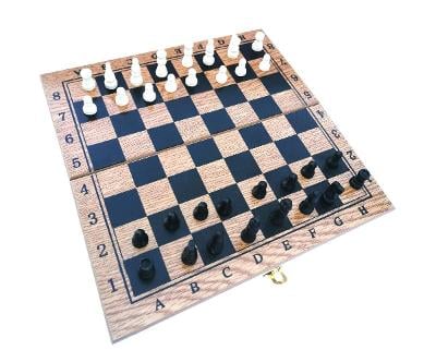 Šachy - Dáma - Backgammon v dřevěné kazetě 0552