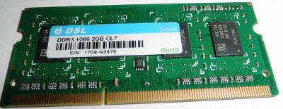 DSL DDR3 1066 2GB CL7, záruka