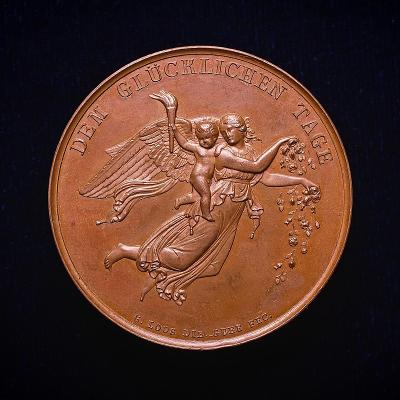 AE medaile Německo 1835 - DEM GLÜCKLICHEN TAGE, autor G. LOOS, VZÁCNÁ