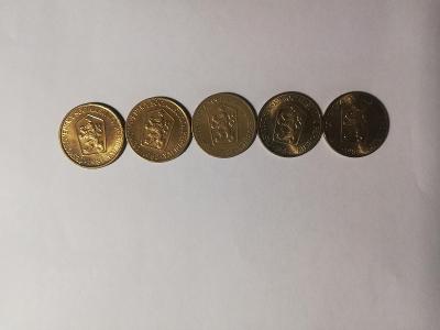 5 ks mincí 1Kčs, 1981,82,83,84,85