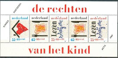 Nizozemí, 1989, BL13, Dětské známky, práva děti,  čistý