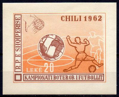 Albánie-MS ve fotbale Chile 1962 ** Mi.Bl.12/stříhaný/ 40 €