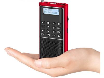 PRUNUS J-301 DAB/DAB+ rádio, mini přenosné FM /dab+ kapesní rádio