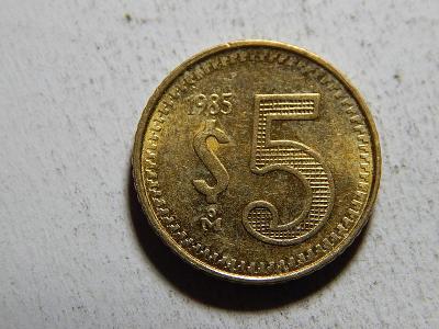 Mexiko 5 Pesos 1985 XF-UNC č37128