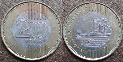 Maďarsko 200 Forint 2009   pěkná -  dvojkov