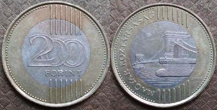Maďarsko 200 Forint 2009   pěkná -  dvojkov