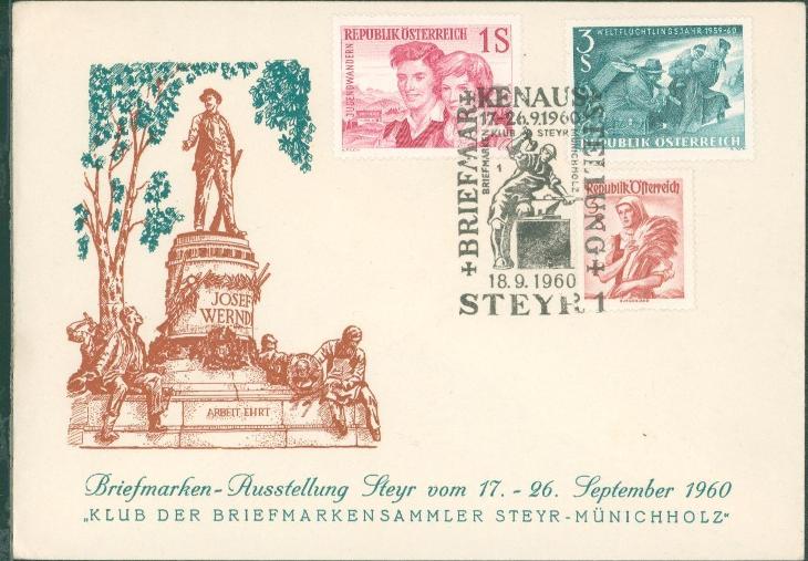 13B1494 Obálka - výstava známek Steyr 1960
