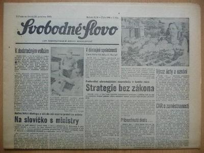 Staré noviny - Svobodné Slovo - číslo 298. - z 20. prosince roku 1990