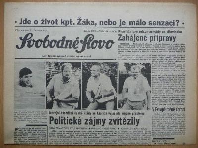 Staré noviny - Svobodné Slovo - číslo 169. - z 23. července roku 1991