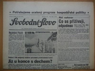 Staré noviny - Svobodné Slovo - číslo 202. - z 30. srpna roku 1991