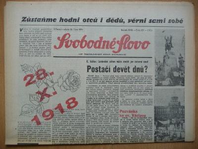 Staré noviny - Svobodné Slovo - číslo 251. - z 26. října roku 1991