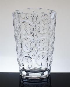 Váza s dekorom plytkých šošoviek - Jiří Repásek sklárne Bohemia