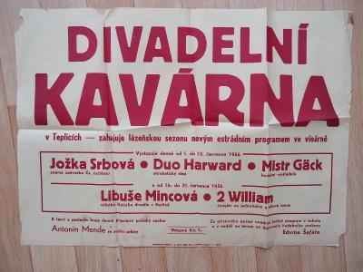 Teplice - Divadelní kavárna - Estrádní program - 1956
