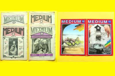 6 čísel časopisu Medium. Ročník I. Čísla 1,2,3,5,10,11 (1991)				