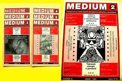 6 čísel časopisu Medium. Ročník IV. Čísla 1, 2, 3, 4, 5 ,8. (1994)				