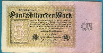 Německo 5 000 000 000 marek 10.9.1923 soukromá tiskárna X serie 16