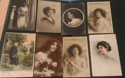 konvolut 8ks pohlednice dt. reich cca 1903/11 ženy