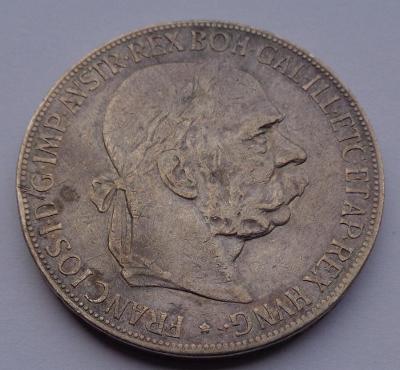 Pěkná stříbrná  5 koruna FJI - rok 1900   !