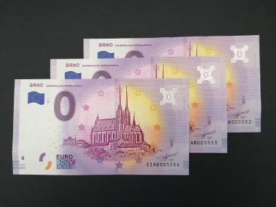 0 Euro souvenir bankovka Brno Katedrála UNC