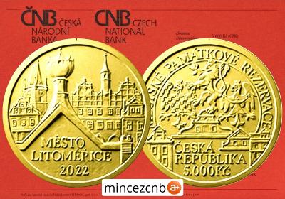 Zlatá mince ČNB 5000 Kč Město LITOMĚŘICE 10/2022 PROOF