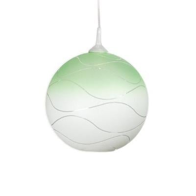 Stínidlo 4054 koule bílá zelená lustr prům. 25/4,5 cm