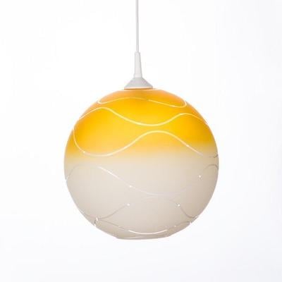Stínidlo 4054 koule bílá žlutá lustr prům. 25/4,5 cm