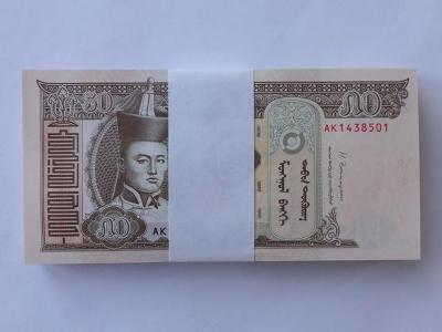 Balíček / 100 ks / 50 Tugrik (Mongolsko) / 2013 / UNC /