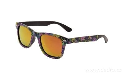 Sluneční brýle, 100% UV ochrana, fialové květy 