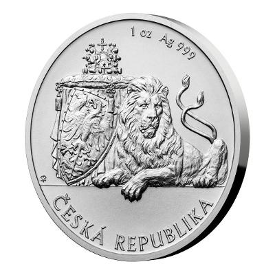 Stříbrná Mince Český lev 2019 stand, 1oz, V Mincovně VYPRODÁNO