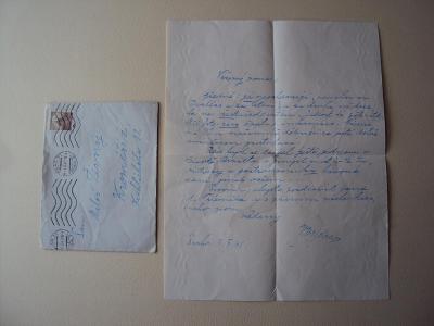 Václav Vydra dopis autogram